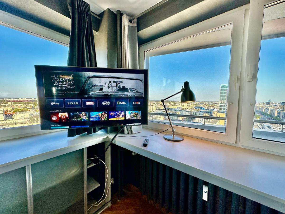 Super Apartament Grey Centrum 2X Metro Fast Wifi 300 Mbs Netflix Appletv Smarttv Spotify Panorama Miasta Varşova Dış mekan fotoğraf