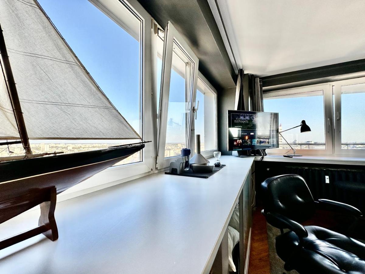 Super Apartament Grey Centrum 2X Metro Fast Wifi 300 Mbs Netflix Appletv Smarttv Spotify Panorama Miasta Varşova Dış mekan fotoğraf