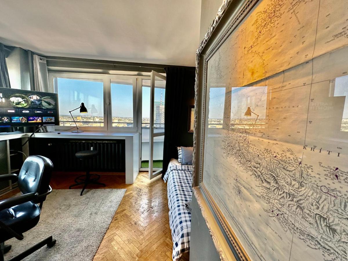 Super Apartament Grey Centrum 2X Metro Fast Wifi 300 Mbs Netflix Appletv Smarttv Spotify Panorama Miasta Varşova Dış mekan fotoğraf