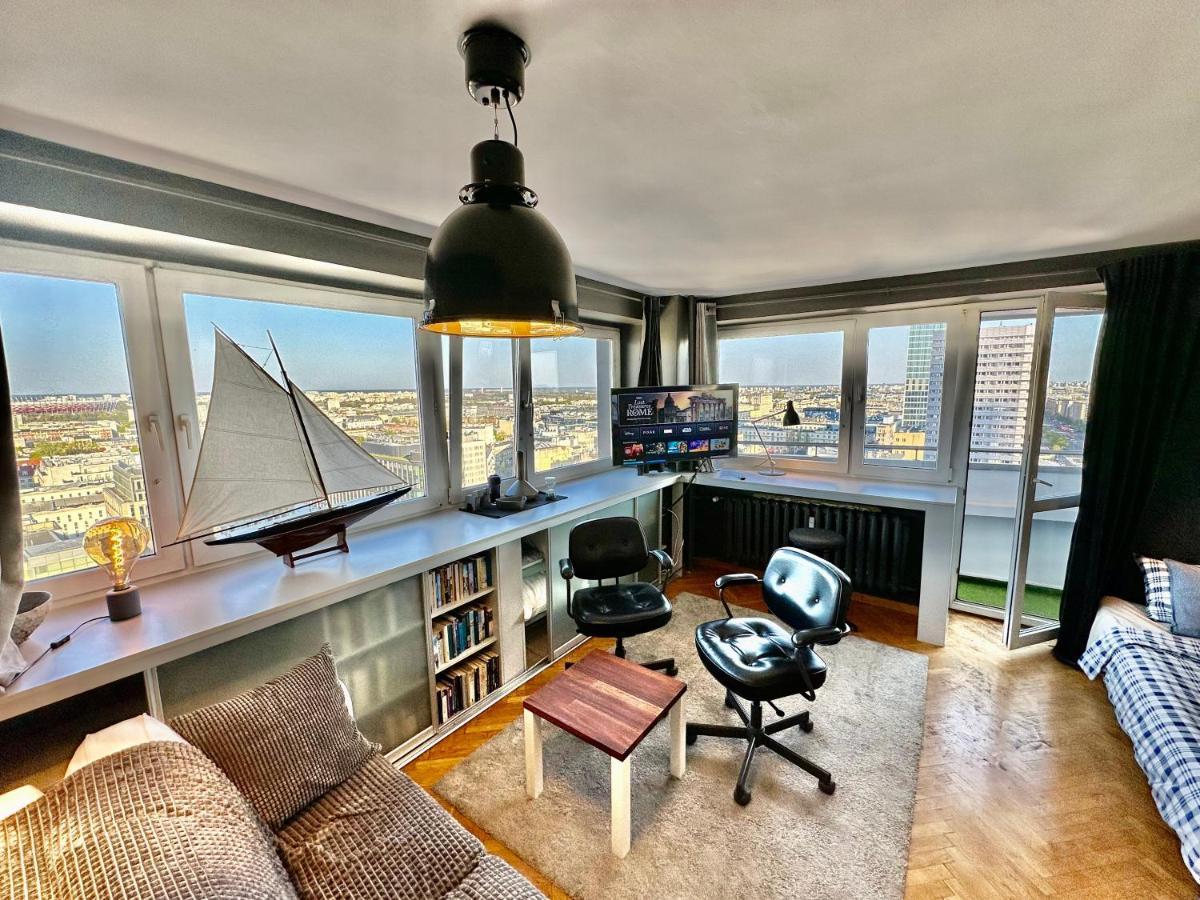 Super Apartament Grey Centrum 2X Metro Fast Wifi 300 Mbs Netflix Appletv Smarttv Spotify Panorama Miasta Varşova Dış mekan fotoğraf